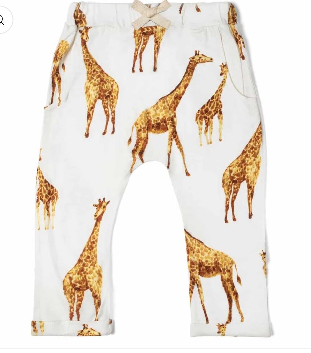 Milkbarn, Bamboo Jogger Orange Giraffe, NWT, 3-6 months